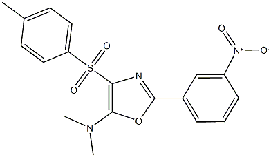 5-(dimethylamino)-2-{3-nitrophenyl}-4-[(4-methylphenyl)sulfonyl]-1,3-oxazole 化学構造式
