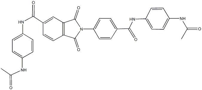 N-[4-(acetylamino)phenyl]-2-[4-({[4-(acetylamino)phenyl]amino}carbonyl)phenyl]-1,3-dioxo-2,3-dihydro-1H-isoindole-5-carboxamide Structure