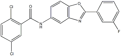 2,5-dichloro-N-[2-(3-fluorophenyl)-1,3-benzoxazol-5-yl]benzamide Structure