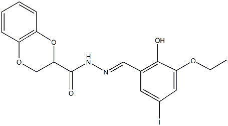 N'-(3-ethoxy-2-hydroxy-5-iodobenzylidene)-2,3-dihydro-1,4-benzodioxine-2-carbohydrazide,330684-74-7,结构式