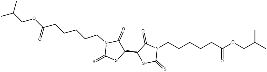 5,5'-bis[3-(6-isobutoxy-6-oxohexyl)-4-oxo-2-thioxo-1,3-thiazolidin-5-ylidene] Struktur