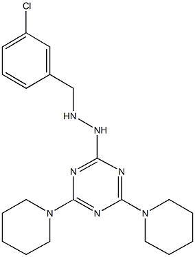 2-[2-(3-chlorobenzyl)hydrazino]-4,6-di(1-piperidinyl)-1,3,5-triazine 结构式