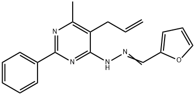 2-furaldehyde (5-allyl-6-methyl-2-phenyl-4-pyrimidinyl)hydrazone 化学構造式