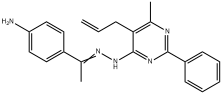 1-(4-aminophenyl)ethanone (5-allyl-6-methyl-2-phenyl-4-pyrimidinyl)hydrazone 结构式
