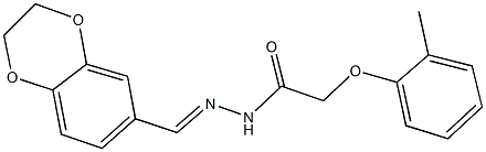 N'-(2,3-dihydro-1,4-benzodioxin-6-ylmethylene)-2-(2-methylphenoxy)acetohydrazide Structure