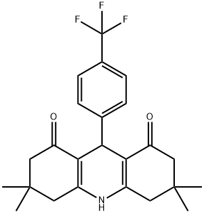 3,3,6,6-tetramethyl-9-[4-(trifluoromethyl)phenyl]-3,4,6,7,9,10-hexahydro-1,8(2H,5H)-acridinedione 结构式