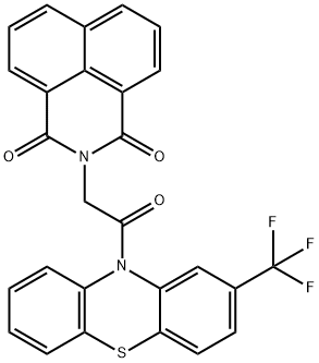 2-{2-oxo-2-[2-(trifluoromethyl)-10H-phenothiazin-10-yl]ethyl}-1H-benzo[de]isoquinoline-1,3(2H)-dione Struktur