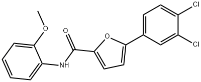5-(3,4-dichlorophenyl)-N-(2-methoxyphenyl)-2-furamide 化学構造式