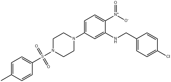 1-{3-[(4-chlorobenzyl)amino]-4-nitrophenyl}-4-[(4-methylphenyl)sulfonyl]piperazine 结构式