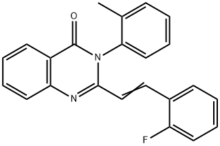 2-[2-(2-fluorophenyl)vinyl]-3-(2-methylphenyl)-4(3H)-quinazolinone Struktur