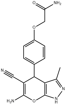 2-[4-(6-amino-5-cyano-3-methyl-2,4-dihydropyrano[2,3-c]pyrazol-4-yl)phenoxy]acetamide,330832-04-7,结构式