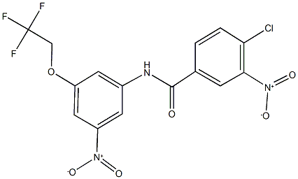 4-chloro-3-nitro-N-[3-nitro-5-(2,2,2-trifluoroethoxy)phenyl]benzamide 化学構造式