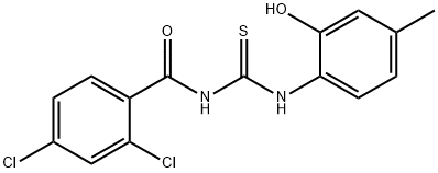 N-(2,4-dichlorobenzoyl)-N'-(2-hydroxy-4-methylphenyl)thiourea Struktur