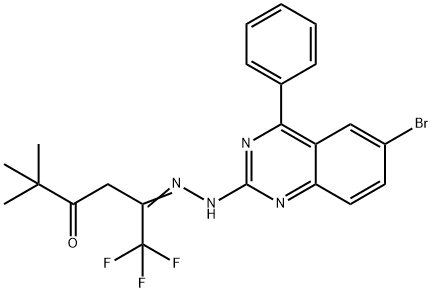 1,1,1-trifluoro-5,5-dimethyl-2,4-hexanedione 2-[(6-bromo-4-phenyl-2-quinazolinyl)hydrazone],330836-66-3,结构式