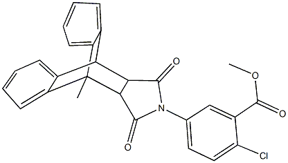 methyl 2-chloro-5-(1-methyl-16,18-dioxo-17-azapentacyclo[6.6.5.0~2,7~.0~9,14~.0~15,19~]nonadeca-2,4,6,9,11,13-hexaen-17-yl)benzoate 化学構造式