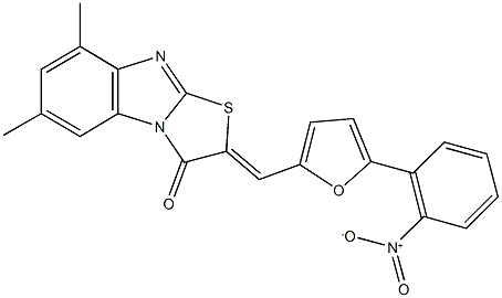 330841-49-1 2-[(5-{2-nitrophenyl}-2-furyl)methylene]-6,8-dimethyl[1,3]thiazolo[3,2-a]benzimidazol-3(2H)-one