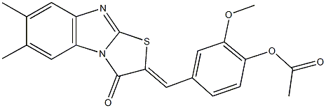4-[(6,7-dimethyl-3-oxo[1,3]thiazolo[3,2-a]benzimidazol-2(3H)-ylidene)methyl]-2-methoxyphenyl acetate Structure