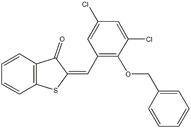 2-[2-(benzyloxy)-3,5-dichlorobenzylidene]-1-benzothiophen-3(2H)-one Structure