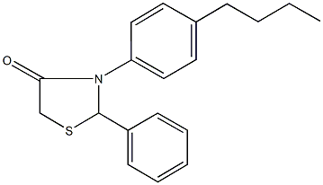 3-(4-butylphenyl)-2-phenyl-1,3-thiazolidin-4-one 结构式