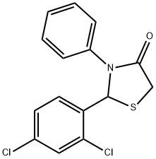 2-(2,4-dichlorophenyl)-3-phenyl-1,3-thiazolidin-4-one Struktur