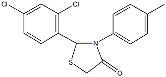 2-(2,4-dichlorophenyl)-3-(4-methylphenyl)-1,3-thiazolidin-4-one 化学構造式