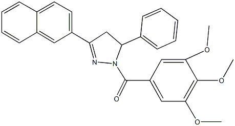 3-(2-naphthyl)-5-phenyl-1-(3,4,5-trimethoxybenzoyl)-4,5-dihydro-1H-pyrazole Structure