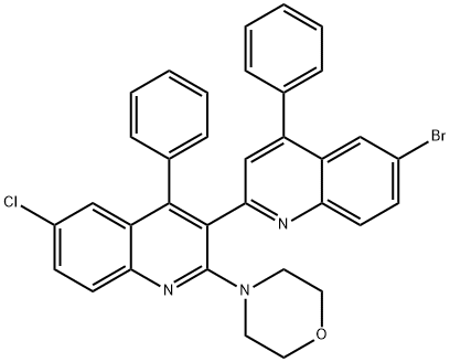 6'-bromo-6-chloro-2-morpholin-4-yl-4,4'-biphenyl-3,2'-biquinoline Structure
