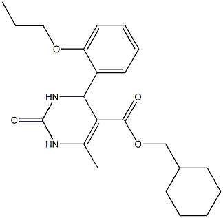 cyclohexylmethyl 6-methyl-2-oxo-4-(2-propoxyphenyl)-1,2,3,4-tetrahydro-5-pyrimidinecarboxylate 化学構造式