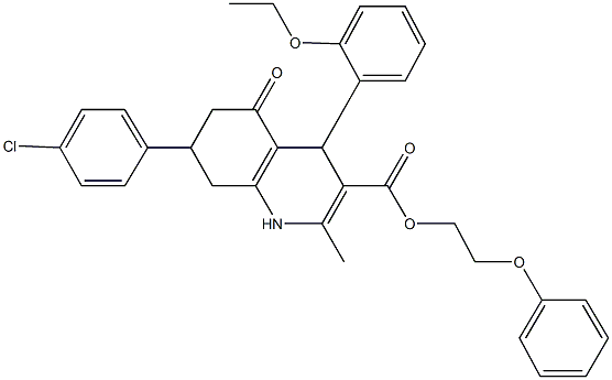 2-phenoxyethyl 7-(4-chlorophenyl)-4-(2-ethoxyphenyl)-2-methyl-5-oxo-1,4,5,6,7,8-hexahydro-3-quinolinecarboxylate|