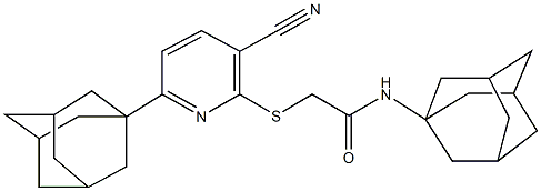 N-(1-adamantyl)-2-{[6-(1-adamantyl)-3-cyano-2-pyridinyl]sulfanyl}acetamide|