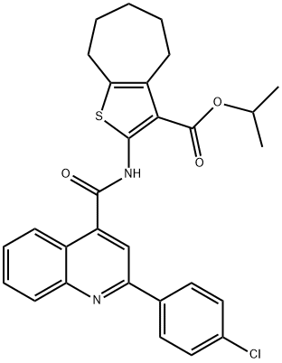 330852-58-9 isopropyl 2-({[2-(4-chlorophenyl)-4-quinolinyl]carbonyl}amino)-5,6,7,8-tetrahydro-4H-cyclohepta[b]thiophene-3-carboxylate