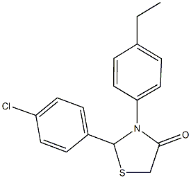 2-(4-chlorophenyl)-3-(4-ethylphenyl)-1,3-thiazolidin-4-one Structure