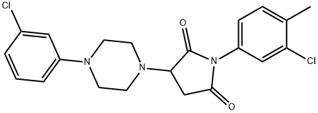 1-(3-chloro-4-methylphenyl)-3-[4-(3-chlorophenyl)-1-piperazinyl]-2,5-pyrrolidinedione Structure