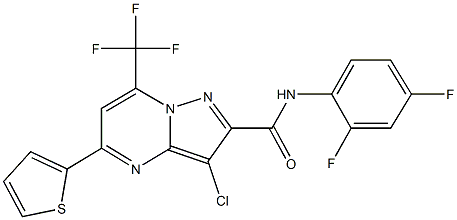 3-chloro-N-(2,4-difluorophenyl)-5-(2-thienyl)-7-(trifluoromethyl)pyrazolo[1,5-a]pyrimidine-2-carboxamide Struktur