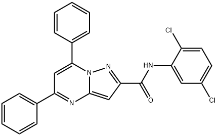N-(2,5-dichlorophenyl)-5,7-diphenylpyrazolo[1,5-a]pyrimidine-2-carboxamide 化学構造式