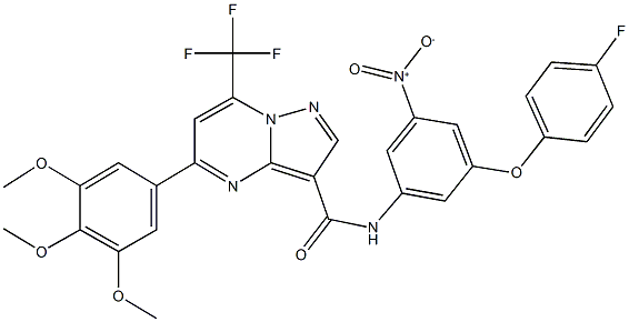 N-{3-(4-fluorophenoxy)-5-nitrophenyl}-7-(trifluoromethyl)-5-(3,4,5-trimethoxyphenyl)pyrazolo[1,5-a]pyrimidine-3-carboxamide,330947-59-6,结构式