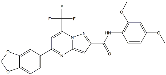 5-(1,3-benzodioxol-5-yl)-N-(2,4-dimethoxyphenyl)-7-(trifluoromethyl)pyrazolo[1,5-a]pyrimidine-2-carboxamide Structure