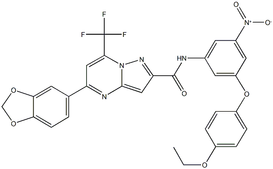 5-(1,3-benzodioxol-5-yl)-N-{3-(4-ethoxyphenoxy)-5-nitrophenyl}-7-(trifluoromethyl)pyrazolo[1,5-a]pyrimidine-2-carboxamide,330947-69-8,结构式