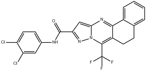 N-(3,4-dichlorophenyl)-7-(trifluoromethyl)-5,6-dihydrobenzo[h]pyrazolo[5,1-b]quinazoline-10-carboxamide Struktur