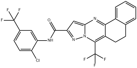 330950-15-7 N-[2-chloro-5-(trifluoromethyl)phenyl]-7-(trifluoromethyl)-5,6-dihydrobenzo[h]pyrazolo[5,1-b]quinazoline-10-carboxamide