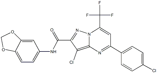 N-(1,3-benzodioxol-5-yl)-3-chloro-5-(4-chlorophenyl)-7-(trifluoromethyl)pyrazolo[1,5-a]pyrimidine-2-carboxamide Structure