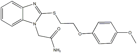 2-(2-{[2-(4-methoxyphenoxy)ethyl]sulfanyl}-1H-benzimidazol-1-yl)acetamide,330955-55-0,结构式