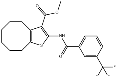 methyl 2-{[3-(trifluoromethyl)benzoyl]amino}-4,5,6,7,8,9-hexahydrocycloocta[b]thiophene-3-carboxylate Structure