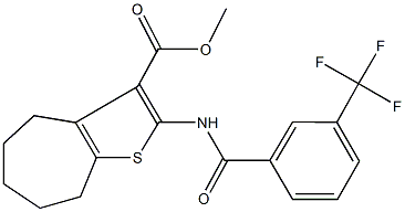 methyl 2-{[3-(trifluoromethyl)benzoyl]amino}-5,6,7,8-tetrahydro-4H-cyclohepta[b]thiophene-3-carboxylate|