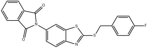 2-{2-[(4-fluorobenzyl)sulfanyl]-1,3-benzothiazol-6-yl}-1H-isoindole-1,3(2H)-dione,330957-03-4,结构式