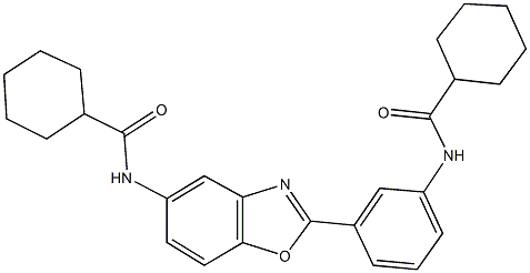 N-(2-{3-[(cyclohexylcarbonyl)amino]phenyl}-1,3-benzoxazol-5-yl)cyclohexanecarboxamide,330958-19-5,结构式