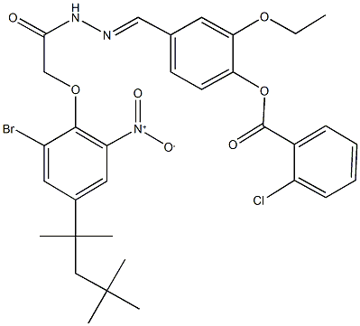 4-(2-{[2-bromo-6-nitro-4-(1,1,3,3-tetramethylbutyl)phenoxy]acetyl}carbohydrazonoyl)-2-ethoxyphenyl 2-chlorobenzoate,330964-17-5,结构式