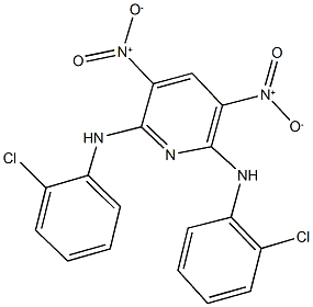 2,6-bis(2-chloroanilino)-3,5-bisnitropyridine 结构式