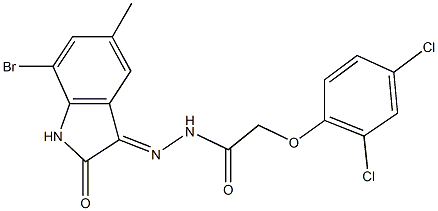 330967-40-3 N'-(7-bromo-5-methyl-2-oxo-1,2-dihydro-3H-indol-3-ylidene)-2-(2,4-dichlorophenoxy)acetohydrazide