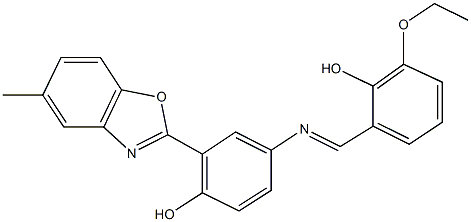 4-[(3-ethoxy-2-hydroxybenzylidene)amino]-2-(5-methyl-1,3-benzoxazol-2-yl)phenol|